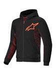 Alpinestars Chrome Air Sport Hoodie, Abrasion-Resistant Motorcycle Riding Jacket, Ventilation & CE-Certified Protection, Black/Red Fluo, XXL