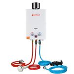 Camplux Instant Gas Water Heater with Water Pump Pack, 6 litres, White