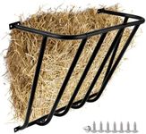 ICITYWALL Hay Feeder Goat, 24.8 x 21.26 x 12.2 Multiple Sided Goat Hay Rack, Heavy Duty Galvanized Metal Wall Hay Rack for Sheep Horses, etc