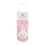 Mud Pie Baby Bunny Rattle Toe Socks, Pink, 0-12M