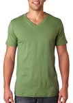 Bella + Canvas Unisex-Adult Jersey Short-Sleeve V-Neck T-Shirt Heather Green 2X-Large