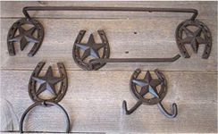 MIDWEST CRAFT HOUSE 4 Piece Star Horseshoe and Star Bathroom Set