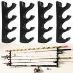 AUXPhome Fishing Rod Storage Rack Holder, Horizontal wall rod mounts With Screws, sturdy and easy to install - Hold 8 Fishing Rods, Holds spinning reels and baitcaster/freshwater reels rods - No Rod