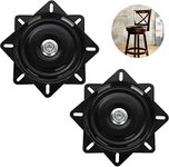 2 Pack 8 Inch Heavy Duty Bar Stool Swivel Replacement, 500lbs Capacity 360 Degree Square Swivel Chair Base Mechanism Seat Swivel Base Bar Stool Swivel Mount Plate for Barstools Recliner Chair Boat