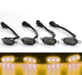 CLOUDSALE 4 Pieces Smoked LED Lens Front Grille Running Light Universal For Car (WarmWhite)