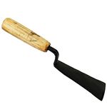 CRM TRADERS Handmade Desi Khurpi or Khurpa with Wooden Finish Handle for Gardening Plants - Pack of (1)