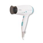 Vega Insta Wave 1600W Hair Dryer with Powerful & Foldable, Cool Shot Button, 3 Heat/ Speed Setting (Low, Medium & High), Detachable Nozzle, Non-Slip Grip, Travel Friendly, White, (VHDH-22)