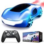 DEERC Sci-fi Remote Control Car, Toy RC Car W/Dual Fog Streams LED Lights Sound, 360° Spin 4WD 2.4GHz 2 Batteries for 40 Min Play Gift for Kids Boys