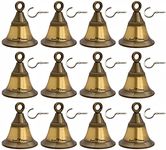 Smart Shophar Brass Jingle Decorative Bell 1.5 Inches, Heigth 2.05 Inches Antique, Pack of 12 / Bulk Pack/Rustic Appeal/Ideal for Festive and Creative Projects/Grill Doors/Grill Fences