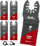 S&F STEAD & FAST Carbide Multi Tool Blades for Metal Cutting, 4-Pack, Carbide Oscillating Tool Blades, Oscillating Blade for Hard Metal, Nail, Screws, Bolts