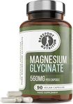 Barefoot Nutrition Magnesium Glycinate Supplement 560mg - 90 x 1-to-3 a Day Capsules. Pullulan Capsule - Superior Absorption: no Synthetic Binders or additives. Vegan & Paleo Friendly