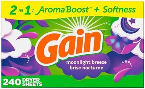 Gain Dryer Sheets Laundry Fabric Softener, Moonlight Breeze, 240 Count