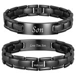 Willis Judd To My Son From Mum Dad Son Bracelet Birthday Gift For My Son Graduation Christmas Titanium (Black)