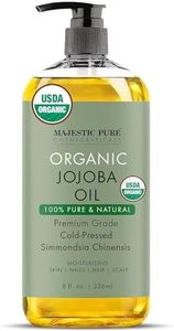 MAJESTIC PURE USDA Organic Jojoba Oil - 8 Fl Oz | Cold Pressed & Hexane Free | Hair & Body Oil