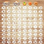 80 Pieces Cookie Stencil, Reusable Food Baking Decoration Stencils Decorating Dessert DIY Cookie Painting Template for Coffee Cookies Cupcake Fondant