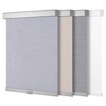 Boolegon Blackout Roller Shades for Windows with Aluminum Cassette Valance, Cordless Thermal Insulation Fabrics Roller Blinds, Easy to Install for Home,Office,Living Room,Bedroom, White,74" W x 44" H