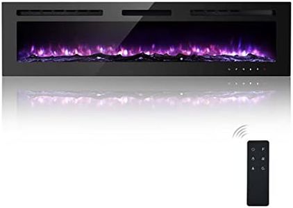 70 Inch Electric Fireplace Insert, Wall-Mounted, Remote Control, Linear Design, 750/1500W.