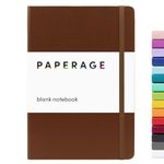 PAPERAGE Blank Journal Notebook, (Cognac), 160 Pages, Medium 5.7 inches x 8 inches - 100 GSM Thick Paper, Hardcover