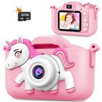 Kids Camera Birthday Gifts Toys for 3 4 5 6 7 8 Years Old Girls Boy,Toys Camera for Girls Age 3-10,Toddler Camera with 32GB SD Card-Pink