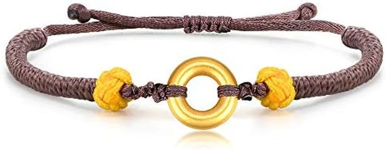 CHOW SANG SANG Cultural Blessings 999 24K Gold Peace Round Buckle Blessing Bracelet for Women 91953B | 8.6 Inches, (22 CM)