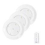 EXTRASTAR Night Lights Brightness Adjustable, 6500K Cool White Battery Powered LED Night Light with a Remote Control for Hallways, Closets, Stairs, Kid Rooms, and So On, Pack of 3