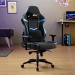 Green Soul Monster Ultimate Series T | Multi-Functional Ergonomic Gaming & Office Chair| Premium Spandex & PU Leather Fabric | Adjustable Neck, Lumbar Pillow | 4D Adjustable Armrests (Black Blue)