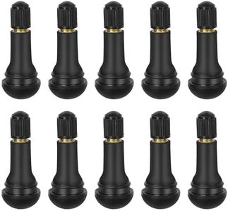Car Tire Valve Stem 10Pcs Rubber Tire Tyre Valve Stem, Tubeless Snap-in Rubber Valve Stems with Dust Caps, Tyre Tire Valves for Tubeless Rim Holes on Standard Vehicle Tires