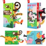 beiens Baby Books 0-6 Months, 2PCS Baby Toys 0-3-6-12-18 Months, Touch Feel Sensory Cloth Crinkle Soft Books, Tummy Time Toys, Infant Newborn Toys, Baby Boy Girl Shower Gifts Stroller Toys