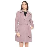 PLAGG Women Winter Wear Solid Long length Stylish Overcoat with wool blend and comfort fit