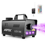 Fog Machine, AGPTEK Automatic Spray Smoke Machine with Colorful LED Light Effect, Remotes with Preheating Light Indicator