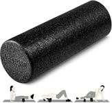 Yes4All High-Density Round Back Roller Foam, Exercise Foam Roller for Yoga, Pilates & Stretching - 18in Black