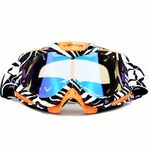 Ubelly ATV Goggles Dirt Bike Goggles Motocross Off Road Goggles Motorcycle Riding Racing MX UTV Goggles (Orange-stripe)