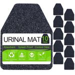 SENCHO GINSYTALIOR 10 Pack Urinal Mats Commercial Eliminating Odor,Urinal Floor Mats,Disposable Toilet Pads for Floor Urine,Splash Mat Pee Pad Black,for Men’s Bathroom,Urine, Restroom