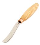 BeaverCraft Wood Spoon Carving Gouge Compact Chisel K6L/15 Wood Carving Tools Bowl Carving Carbon Steel Blade Wood Handle Radial Gouge Knife Hard and Soft Woods (Compact Bent Gouge K6L/15)