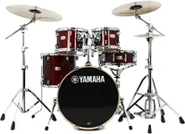 Yamaha 5pc Shell Pack with a 20" Kick 14” Snare Drum in Cranberry Red for Students and Working Drummers, (SBP0F50CR)