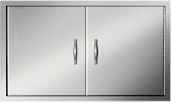 VEVOR BBQ Access Door 39W x 26H Inch, Double BBQ Door Stainless Steel, Outdoor Kitchen Doors for BBQ Island, Grill Station, Outside Cabinet, Silver