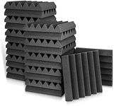 ‎Sonic Acoustics Acoustic Foam Panels 2" X 12" X 12" Sound Absorbing Panel, Studio Wedge Tiles, Sound Panels Wedges Soundproof Foam Sound Insulation (24 Pack, Black)