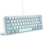 Snpurdiri 60% Wired Gaming Keyboard, RGB Backlit Mini Keyboard, Waterproof, Small, Ultra-Compact, 61 Keys, Keyboard for PC/Mac Gamers, Typists, Travel, Easy to Use