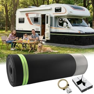RV Skirting for Travel Trailers & 5th Wheels - Heavy Duty Camper Insulated Skirt, Easy Install RV Skirt, All Weather Waterproof, Windproof, UV, Cold-Weather with 50 Hook & Loop Fasteners 98X2.6ft