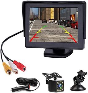 Telecamera retro marcia retrovisore auto con visione notturna Sistema di retromarcia impermeabile a 12 LED + monitor LCD da 4,3 pollici telecamere