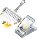 Sopito Stainless Cheese Slicer With 3 Extra Wires & Heavy Duty Steel Wire Egg Slicer for Hard Boiled Eggs