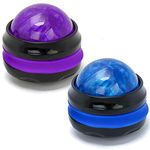 2 Pack Massage Roller Ball, Sweethome Body Back Roller Massager Handheld Self Massage Balls Blue and Purple Full Body Relax Tools Pain Relief Oils Manual Massage Roller Ball (blue and purple)