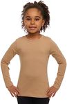 Lovetti Girls Basic Long Sleeve Shirts Turkish Cotton Round Neck Toddler Active Crew Fashion Clothes Tshirt (as1, Age, 2_Years, Frappe)