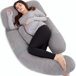 AS AWESLING 60in Pregnancy Pillows for Sleeping | Detachable Maternity Pillow for Pregnant Women | Extra Large Full Body Pillow for Pregnancy with Velvet Cover (Dark Grey)