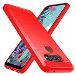 Osophter for LG Q70 Case,LG Q730 Case Shock-Absorption Flexible TPU Rubber Full-Body Protective Phone Cover for LG Q70/Q730(Red)