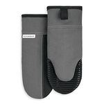 KitchenAid Beacon Two-Tone Non-Slip Oven Mitt Set, Contour Silver/Onyx Black, 5.75"x13", 2 Piece