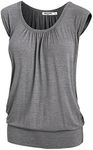 LL WT1054 Womens Solid Short Sleeve Sweetheart Top XL HDG