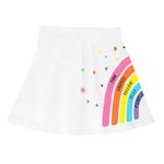 KYDA KIDS®Girls Cotton Printed Skirt Attached with Inner Lycra Shorts(Pack of 1) White