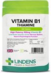 Lindens Vitamin B1 Thiamine Tablets - 100 Pack - for Heart, Immune and Psychological Function & Energy Release - UK Manufacturer, Letterbox Friendly