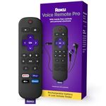 Roku Voice Remote Pro | Rechargeable Voice Remote with TV Controls, Lost Remote Finder, Private Listening, Hands-Free Voice Controls & Personal Shortcut Buttons for Roku Players Roku TV, & Roku Audio